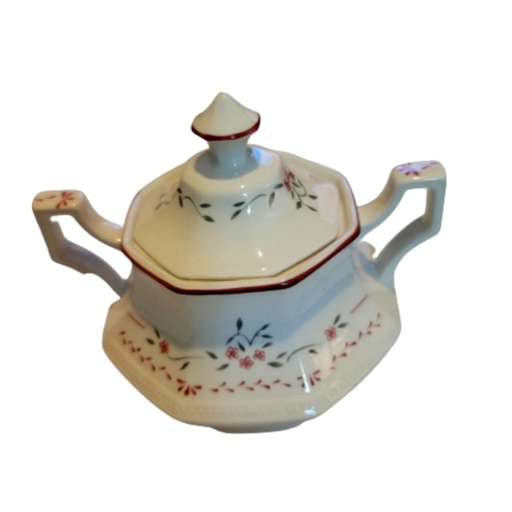 Sugar bowl JOHNSON BROTHERS MADISON LIDDED SUGAR BOWL floral pink floral vintage